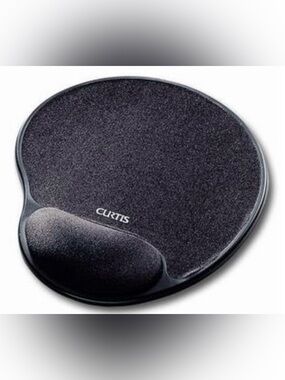 CURTIS BLACK ERGONOMIC MOUSE PAD WITH GEL CUSHION WRIST SUPPORT